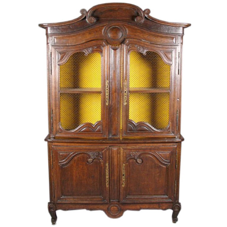 Louis XV Style Carved Oak Cabinet, Great Storage And Great Color/Patination. For Sale