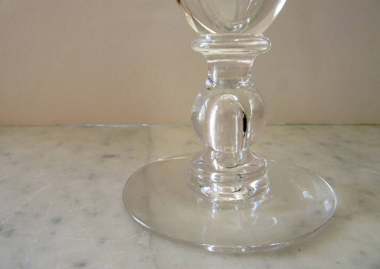Unknown Elegant Set of 18 Goblets with Air Bubble in the Manner of Stuben For Sale