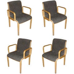 Set Of Four Knoll Arm Chairs With Original Upholstery 2