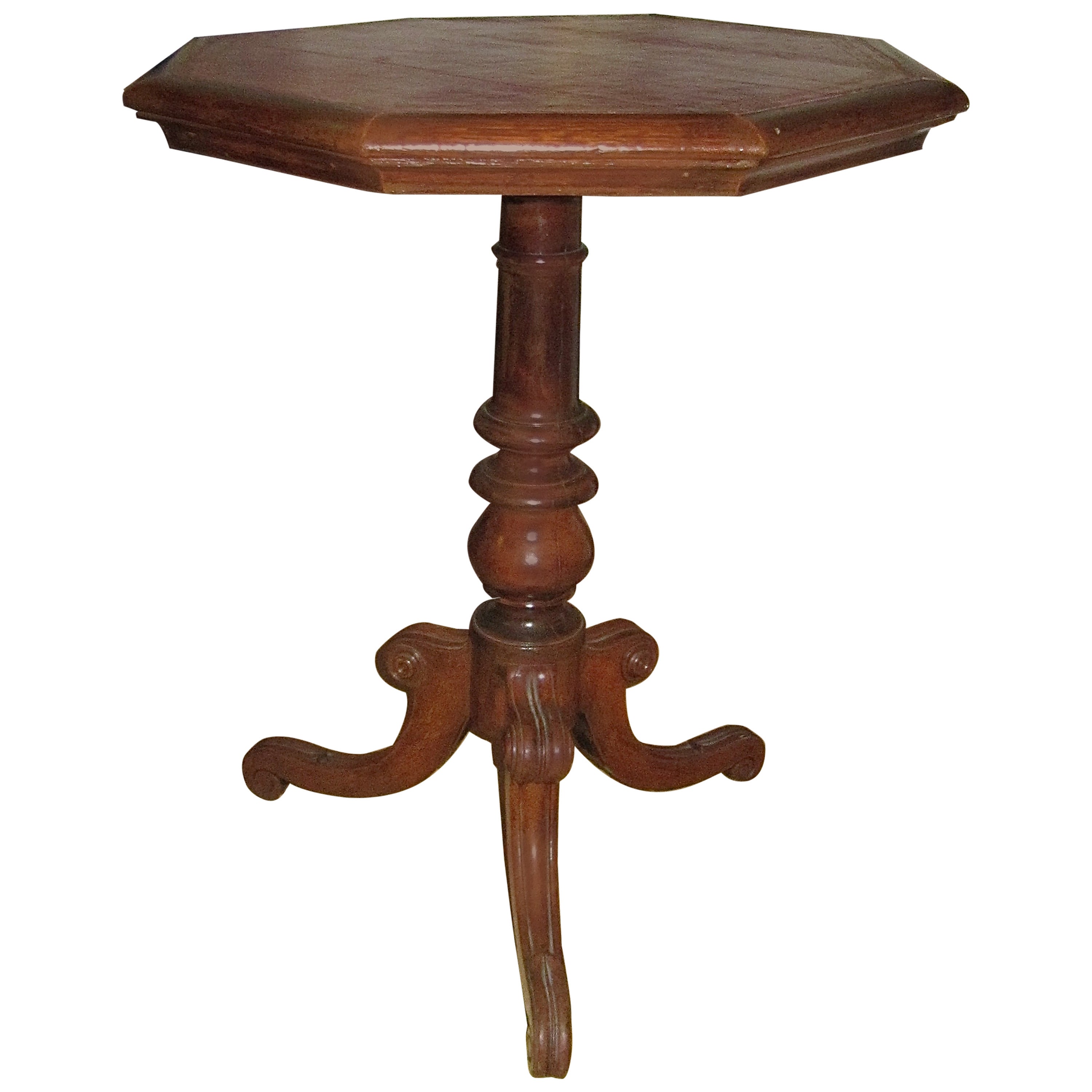 Regency Leather-Top Side Table with Gilt Tooling For Sale