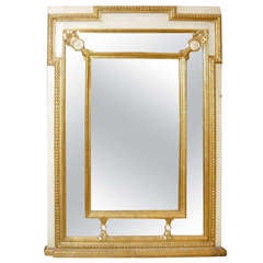 Regency Style Mirror with Painted and Giltwood Decoration 1