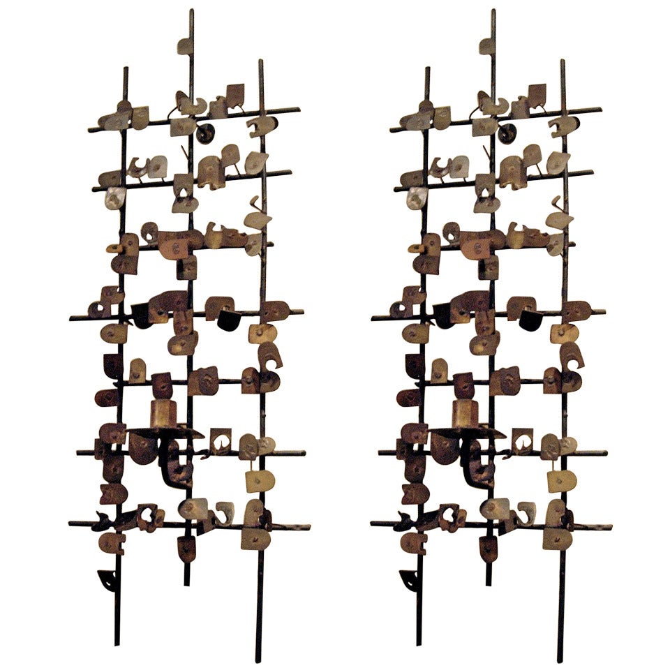 Pair of Midcentury Wall-Mounted Sculptures by Jean Mahan