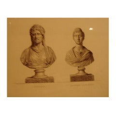 One Pair Neoclassical 18th Century Italian Engravings In Ebonized Wood Frames One Pair Neoclassical 18th Century Italian Engravings In Ebonized Wood Frames