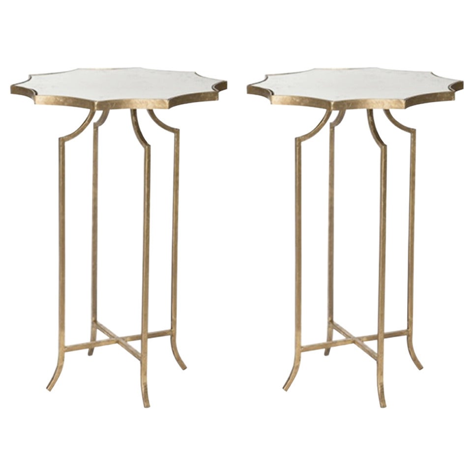 Charming Pair of Diminutive Drinks Tables in the Style of Maison Baguès For Sale