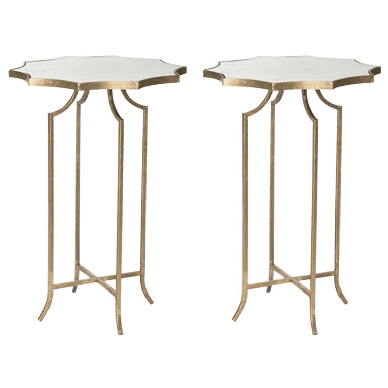 Charming Pair of Diminutive Drinks Tables in the Style of Maison Baguès For Sale