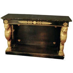 19th Century Empire Console Table with Marble Top 2