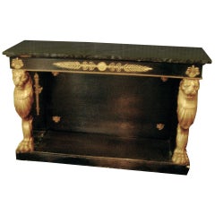 19th Century Empire Console Table with Marble Top