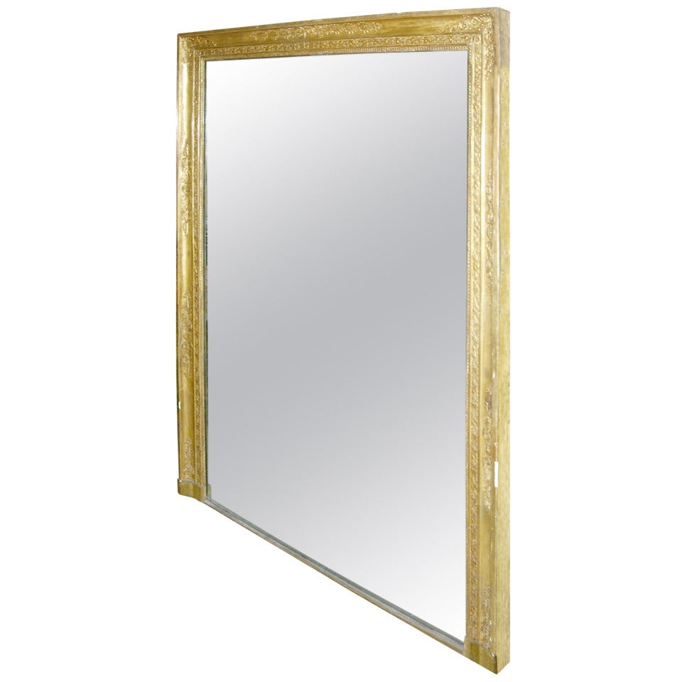 Empire Style Giltwood Overmantel Mirror For Sale