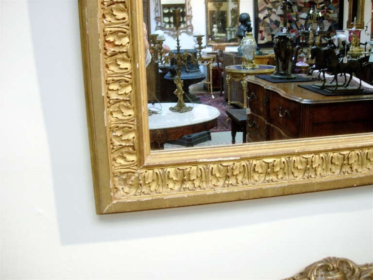 Regency Specchio continentale in legno dorato con vetro originale in vendita