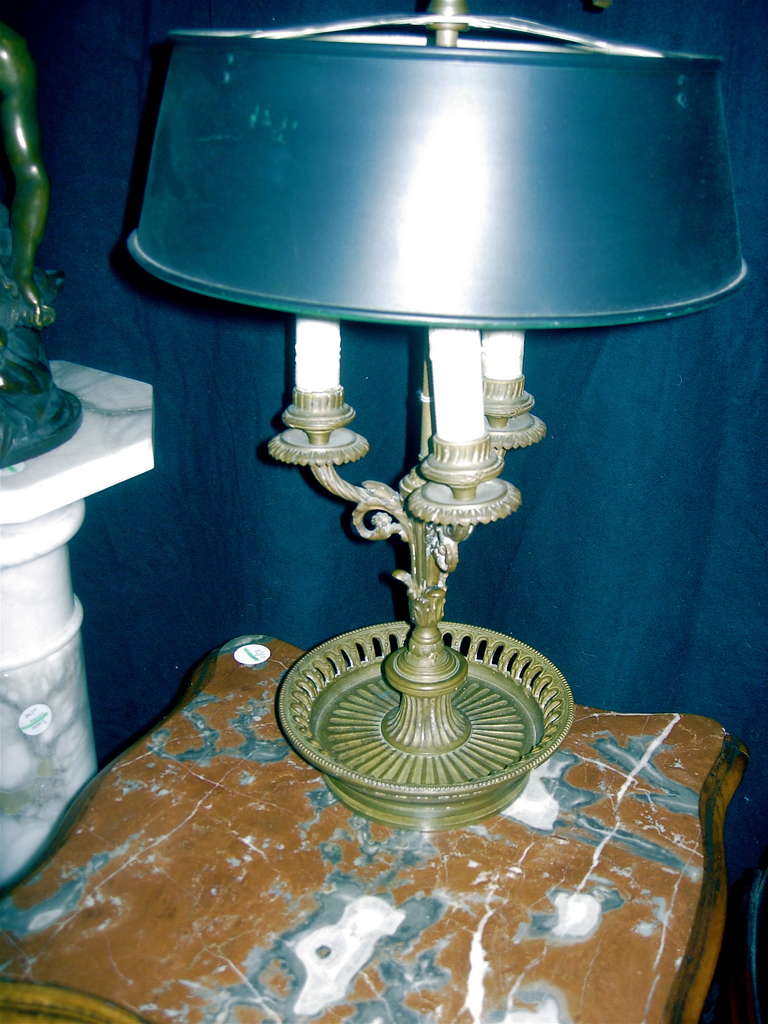 French A Louis XVI Style Bronze Bouillotte Lamp,