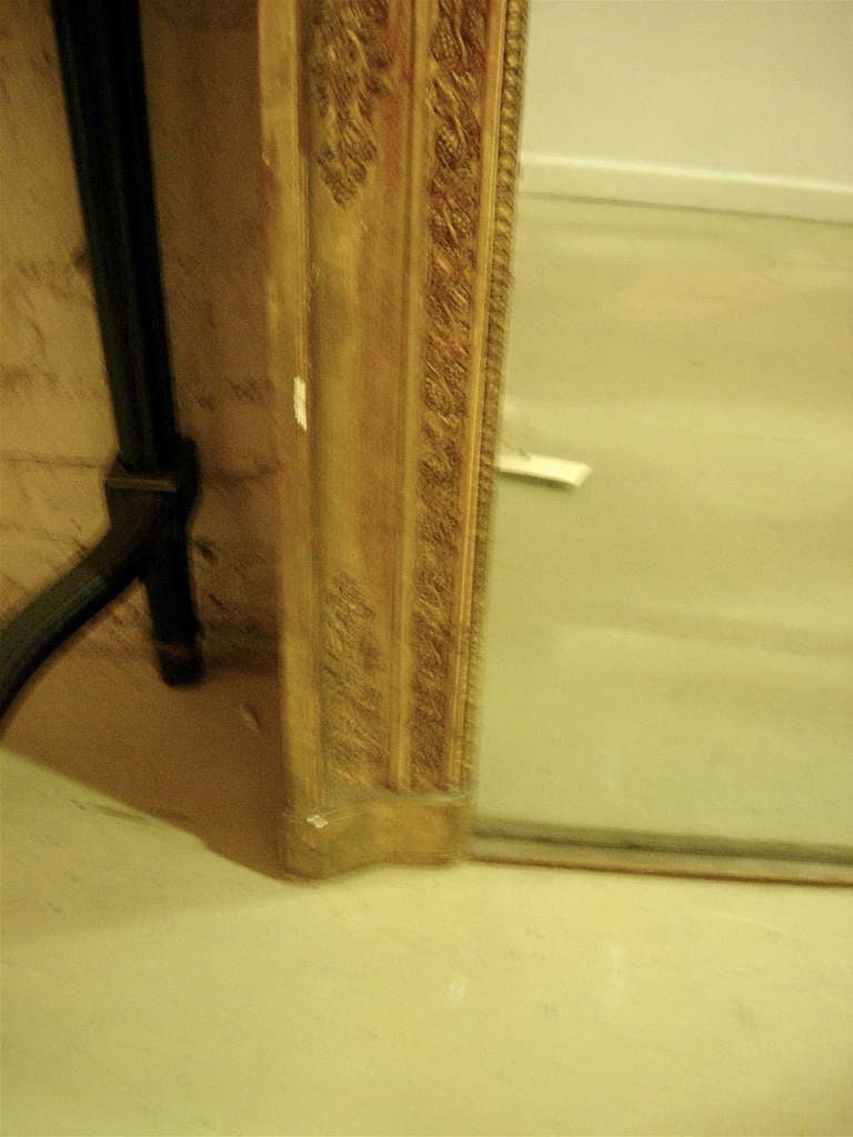 Empire Style Giltwood Overmantel Mirror In Excellent Condition For Sale In Buchanan, MI