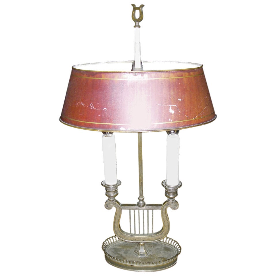 A Directoire Gilt Bronze Bouillotte Lamp,