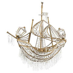 Spectacular and Rare Venetian Chandelier in the Form of a Ship