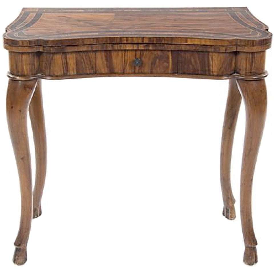 Rare 19th Century Calamander Flip-Top Games Table