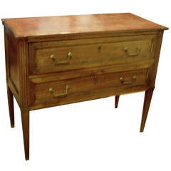A Directoire Style Brass Banded Walnut Commode, Rare Size