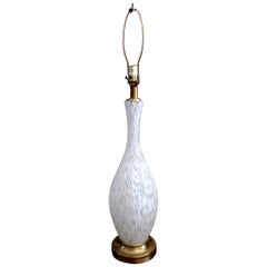 Single Midcentury White Murano Glass Lamp