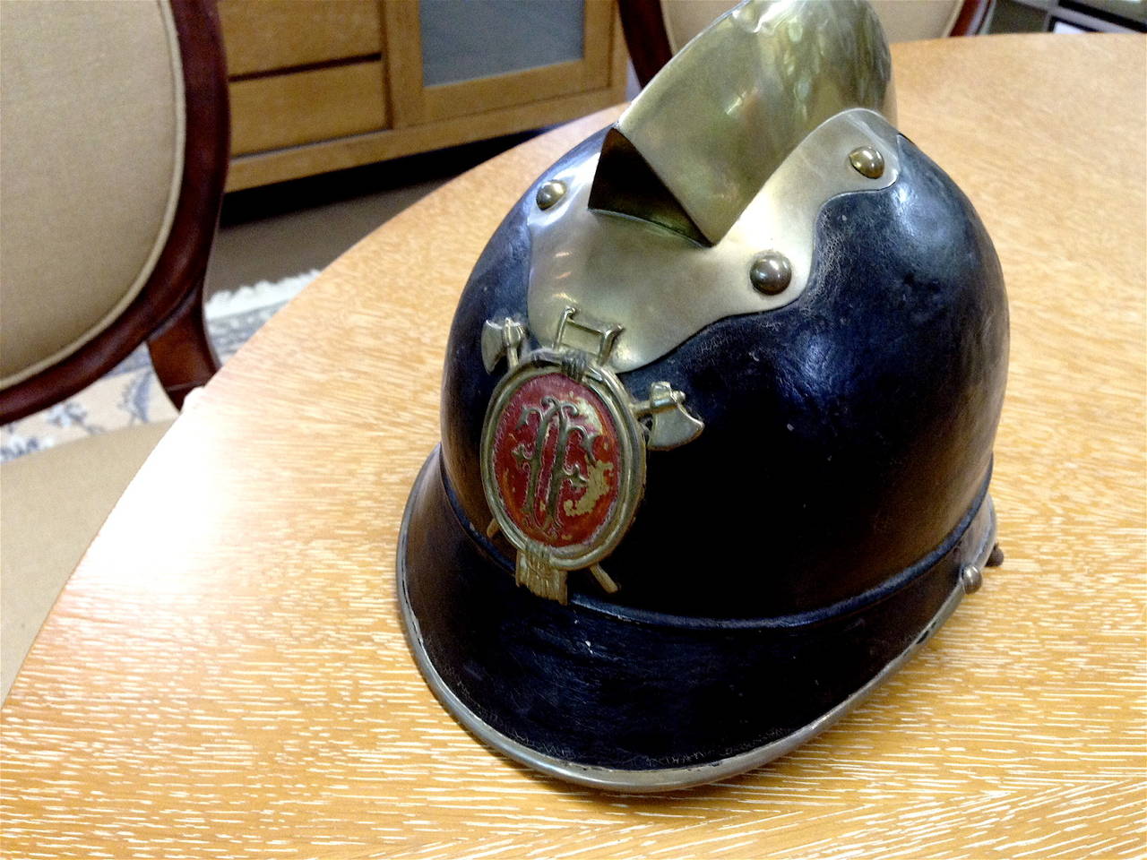 19th century continental fire helmet.