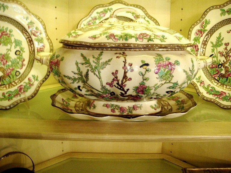 Extensive collection of coalport Indian tree porcelain. Place settings for 18 including serving pieces.