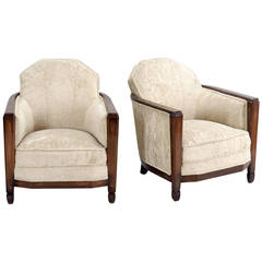 Pair of French Club Chairs Attributed to Paul Follot 5