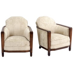 Pair of French Club Chairs Attributed to Paul Follot