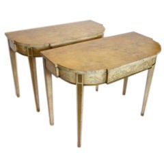 One Pair Italian Console Tables With Painted Decoration