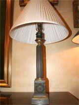 Bronze 19th century oil lamp electrified