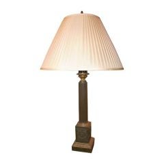 Bronze 19th century oil lamp electrified