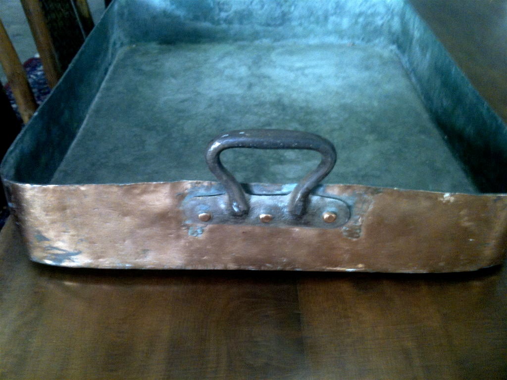 vintage copper roasting pan