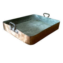 Used Exceptional Monumental 18th Century English Copper Roasting Pan.