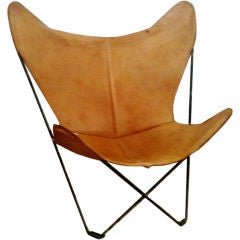 Leather And Metal Butterfly Chair.