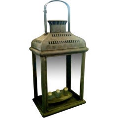 Monumental English Tole Three Light Lantern