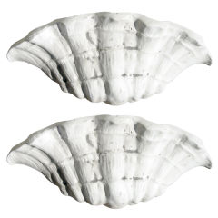 One Pair Shell Form Sconces After Serge Roche 12