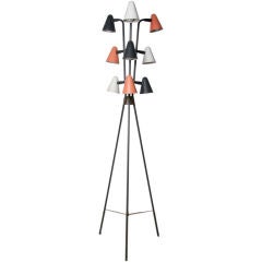 A Multi Light 1960's Floor Lamp After Nelson