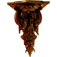 Large Black Forest Wall Bracket, Wonderful Old Patina.