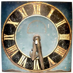 English Tole Clock Face Of Monumental Proportions