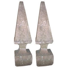 A Pair Of Monumental Stone Obelisks