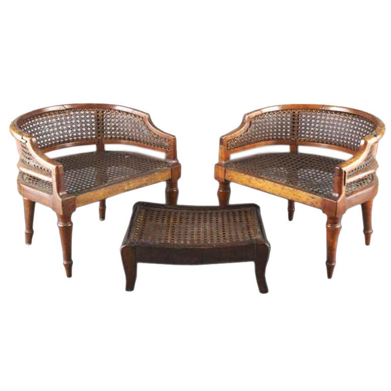 Absolutely Adorable Pair Of English Regency Childs Bergeres For Sale