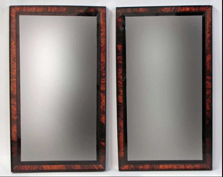 Pair Of Faux Tortoise-shell Mirrors.