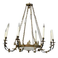 19th Century Empire Style Gilt Bronze Eight Arm Chandelier