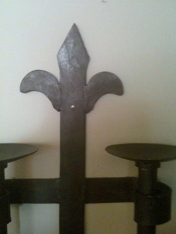 One Pair Of Hand Forged Iron Two Arm Gothic Sconces at 1stdibs