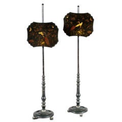 One Pair of Lacquered Pole Fire Screens 12
