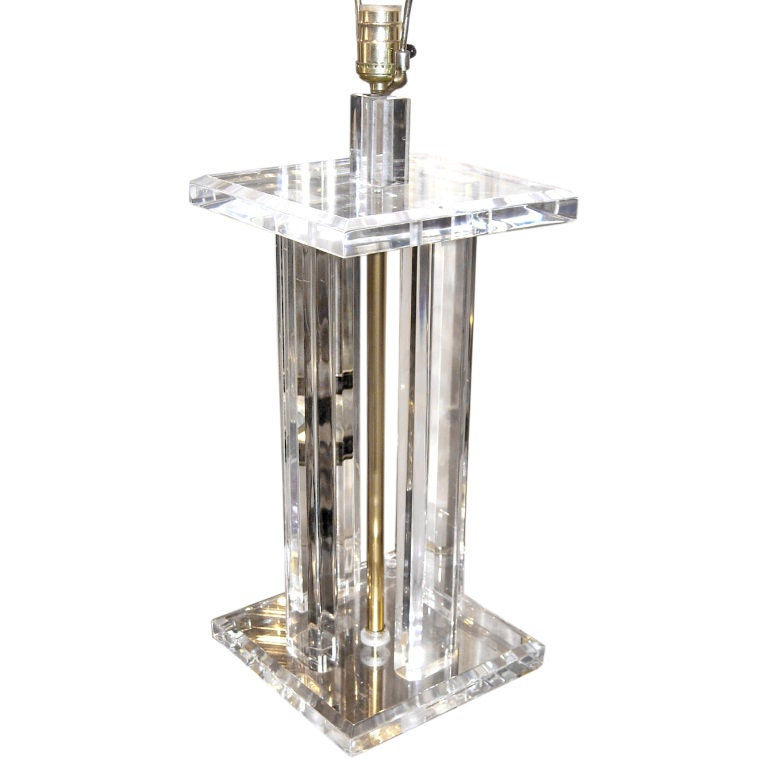 Very Chic Lucite Table Lamp For Sale