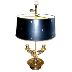 Empire Style Bouillotte Lamp with Tole Shade