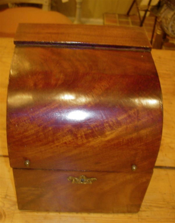 Very nice 18th century mahogany box fitted with four compartments and three decanters.