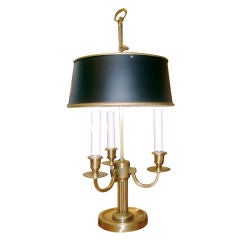 Empire Style Bouillotte Lamp With Tole Shade