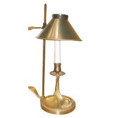 Charming Empire Style Bouillotte Lamp With Tole Shade,