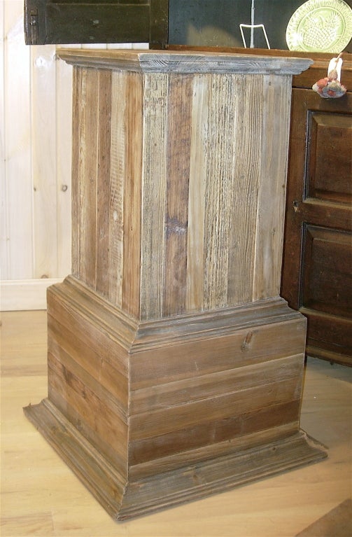 One Pair Of Reclaimed Wood Pedestals With Nice Old Patina