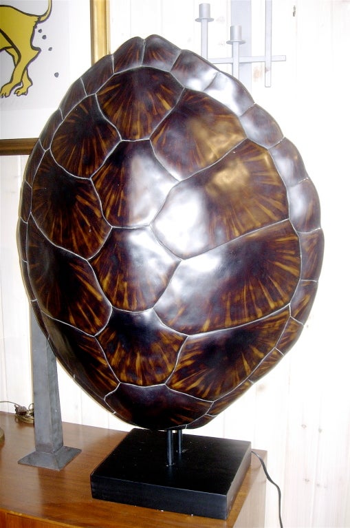 American Faux Tortoise Shell Mounted As Back Lamp After Karl Springer