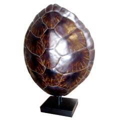 Faux Tortoise Shell Mounted As Back Lamp After Karl Springer