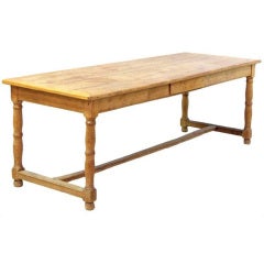 19th Century Pine French Farm Table 1